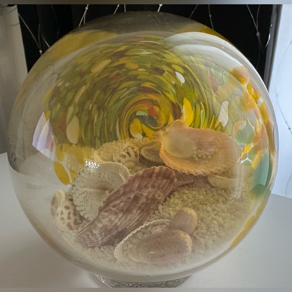 Handblown Glass Seashell & Sand Globe
